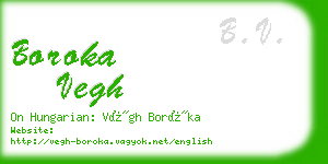 boroka vegh business card